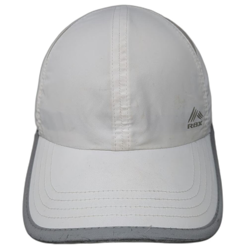 RBX Baseball Cap White Gray One Size Performance Mesh Vents Adjustable Hat